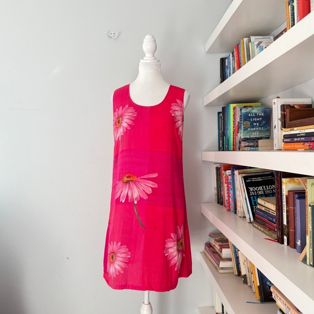Jams World Dress Bold Hawaiian Floral Vintage Sleeveless Small